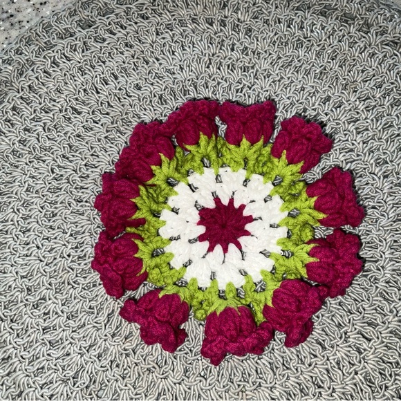 Hand Crafted Crochet Coaster set Tulip Flower Bell with basket Round Cup… - Picture 7 of 9